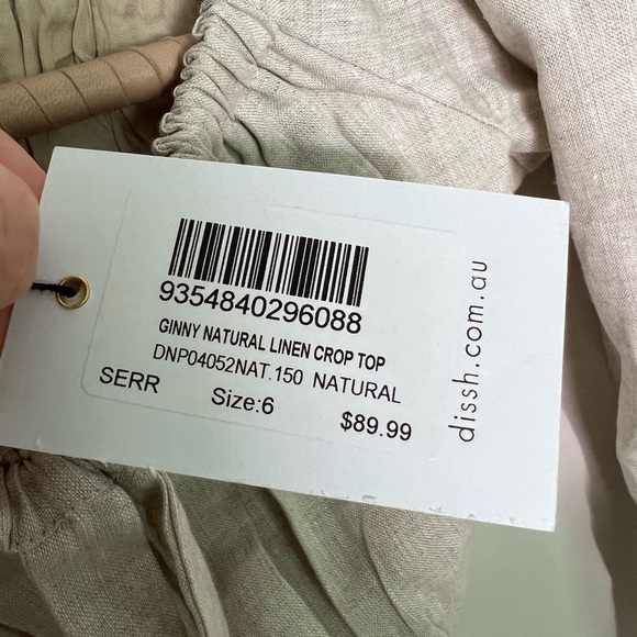 Dissh Ginny White Linen Crop Top 6 - Picture 6 of 7